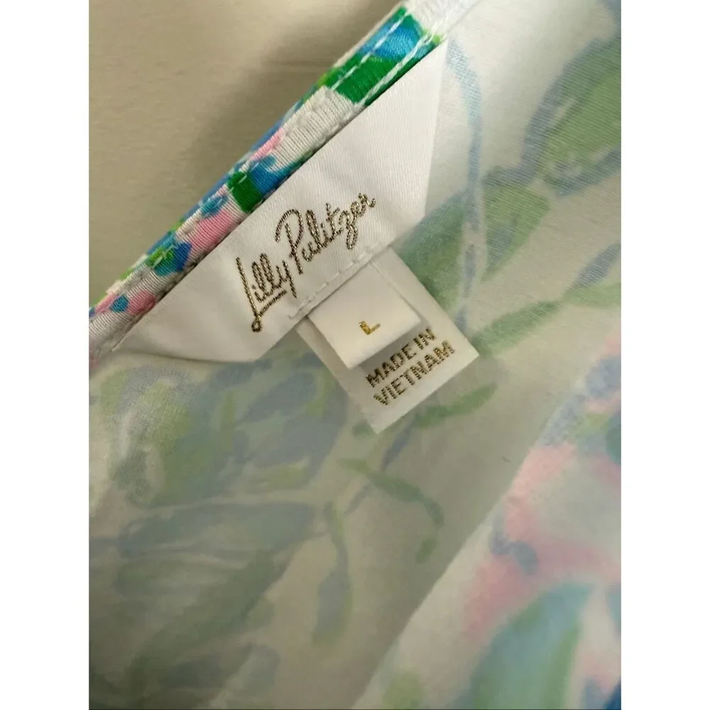 Lilly Pulitzer Parigi Skort Romper Size L Floral Multicolor Pink Blue Green V Ne - Picture 2 of 6
